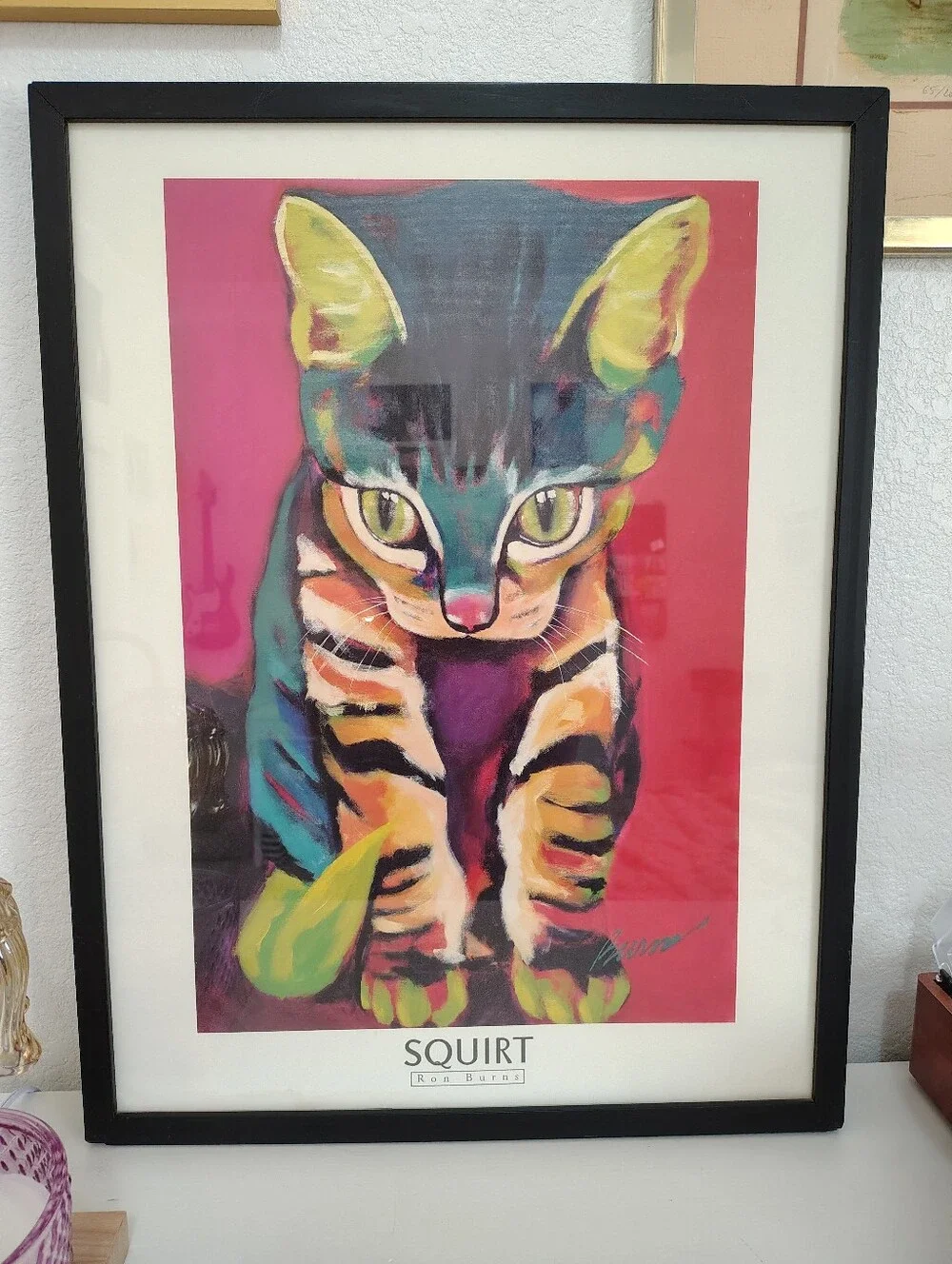 Squirt by Ron Burns Whimsical Kitten Cat FRAMED Portrait Art Print Z Gallery 24x
